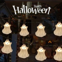 Halloween Ghost String Lights85Ft 10 White Ghost Lights Waterproof Halloween Decoration String Lights For Outdoor Indoor Hallo