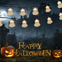 Halloween Ghost String Lights85Ft 10 White Ghost Lights Waterproof Halloween Decoration String Lights For Outdoor Indoor Hallo