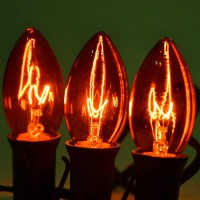 Sunsgne 25 Pack C9 Orange Replacement Light Bulbs Halloween Christmas Orange Light Bulbs For E17 Base Outdoor String Lights E1