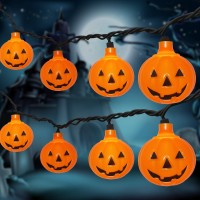 Goothy Halloween Pumpkin String Lights 85Ft Outdoor Halloween Decorations Lights With 10 Jackolantern Lights Hanging Pumpki