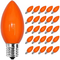 Sunsgne 25 Pack C9 Orange Outdoor Halloween Night Light Bulbs C9 Christmas Tree Lights For Indoor Outdoor Patio String Lights