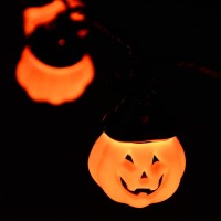 Halloween Wizard Hat Pumpkin Lights 85Ft Halloween Decorative String Lights With 10 Cute Hooded Pumpkin Lights Plug In Orange