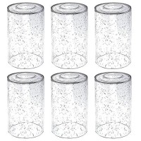 6Pack Seeded Glass Lamp Shade Replacements 59In Height 39In Diameter 17In Fitter Cylinder Bubble Glass Shade Covers See