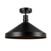 Globe Electric 60000021 1Light Outdoor Flush Mount Ceiling Light Matte Black Metal Shade Weather Resistant E26 Bulb Outdoo