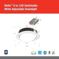 Juno Wf6 Adj Sww5 90Cri Mw M6 Waferthin Led Downlight Adjustable Trim Switchable Cct 2700K 3000K 3500K 4000K And 5000K 9