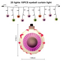 7Ft Halloween Decorations Eyeball String Lights With 10 Multicolor Eyeball Lights 15 Purple Mini Lamp Ul Listed Waterproof Fo