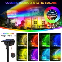 Solar Color Changing Lights Outdoor, 59Led Rgb Solar Lights Outdoor With 9 Lighting Modes, Auto On/Off Ip67 Waterproof Solar Landscape Spotlights For Outdoor Landscape Decorations 6 Pack (Multicolor)