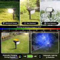 Solar Color Changing Lights Outdoor, 59Led Rgb Solar Lights Outdoor With 9 Lighting Modes, Auto On/Off Ip67 Waterproof Solar Landscape Spotlights For Outdoor Landscape Decorations 6 Pack (Multicolor)