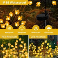 Solar Fall Lights For Thanksgiving Day Decorations Outdoor 2Pack 40Led Artificial Maple Tree For Fall Party Gifts D Cor Outside