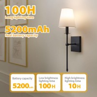 Passica Decor Battery Operated Wall Sconces Set Of Two Rechargeable Wall Lights With 5200Mah Dimmable Detachable Bulbs 15 Colo