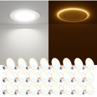 Freelicht 24 Pack 56 Inch Led Can Lights With Night Light 2700K3000K4000K5000K6000K Selectable Flat Retrofit Recessed Ligh