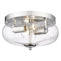 Darkaway Farmhouse Ceiling Light Fixtures Flush Mount Indoor Outdoor Ceiling Light With Seeded Glass Shade For Hallway Kitchen Bedroom Porch Living Room Dining Room Chrome Finish