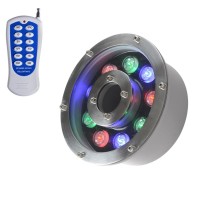 Submersible Rgb Lights - Led Ring Fountain Lamp, Waterproof Ip68 Embedded Fountain Pool Spotlight, Stainless Steel Color Landscape Lights, 12/24V Park Square Led Underwater Light ( Color : Rgb+Remote