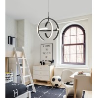 Qs Modern Led Chandelier Black Round Globe Hanging Pendant Light For Entryway Kitchen Island Dining Room Living Room Stairway