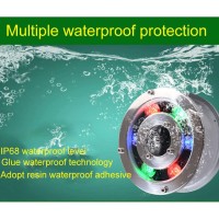 Submersible Rgb Lights - Led Ring Fountain Lamp, Waterproof Ip68 Embedded Fountain Pool Spotlight, Stainless Steel Color Landscape Lights, 12/24V Park Square Led Underwater Light ( Color : Rgb+Remote