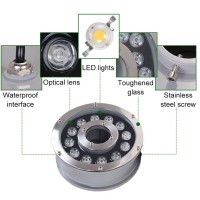 Submersible Rgb Lights - Led Ring Fountain Lamp, Waterproof Ip68 Embedded Fountain Pool Spotlight, Stainless Steel Color Landscape Lights, 12/24V Park Square Led Underwater Light ( Color : Rgb+Remote