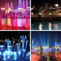 Submersible Rgb Lights - Led Ring Fountain Lamp, Waterproof Ip68 Embedded Fountain Pool Spotlight, Stainless Steel Color Landscape Lights, 12/24V Park Square Led Underwater Light ( Color : Rgb+Remote