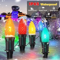 Kondras 50 Pack C7 Led Christmas Replacement Bulbs,Multicolored Waterproof Led Bulbs, Shatterproof Led Bulbs For Outdoor Indoor Party Patio Garden Holiday Room Decoration, E12 Candelabra Base