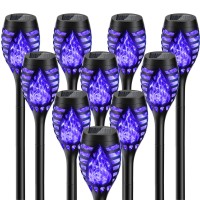 Halloween Decorations Outdoor 10 Pack Bright Solar Halloween Lights Over 12 Hrs Blue Flickering Flame Halloween Solar Lights O