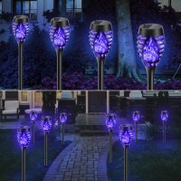 Halloween Decorations Outdoor 10 Pack Bright Solar Halloween Lights Over 12 Hrs Blue Flickering Flame Halloween Solar Lights O