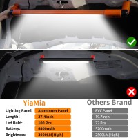 Aluminum Panel 37.4Inch Long Rechargeable Underhood Work Light, 6400Mah Led Work Light Bar With Magnetic And Hooks, Cordless 3000Lm Bright Work Light For Car Repairing Emergency Garage Workshop