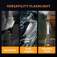 Roytoa Rechargeable Led Flashlights High Lumens Cob Led Magnetic Work Light With Hook Super Bright Handheld Flashlight For Emer