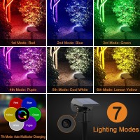 Solar Spot Lights Outdoor Color Changing, [7 Modes/10 Pack] Christmas Ip65 Waterproof Landscape Spotlights, Dusk To Dawn Solar Powered Security Light For Patio Gate Walkway Pool Garden Yard Driveway