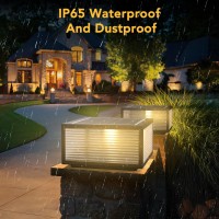 Post Cap Lights Solar Powered, 30Cm Metal&Glass Solar Lights For Pillars, Modern Outdoor Post Lights Ip65 Waterproof, Pillar Lights Warm And Cold Led Light For Patio Garden Decor(1Pack)