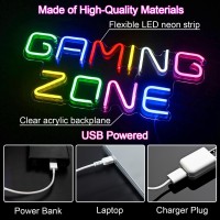 Horseneon Game Zone Neon Led Sign Gaming Neon Signs For Wall Decor Game Neon Lights Signs With Usb Powered For Game Room Game