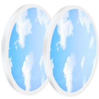 2Pack 12Inch 28W Led Flush Mount Ceiling Light,Blue Sky & Clouds Color White 6000K,White Shell 120V Slim Surface Mount Ceiling Light Lighting Fixture For Kitchen Bedroom Living Room