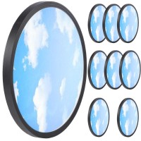 8Pack 12Inch 28W Led Flush Mount Ceiling Light,Blue Sky & Clouds Color White 6000K,Black Shell 120V Slim Surface Mount Ceiling Light Lighting Fixture For Kitchen Bedroom Living Room