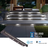 Kwinmyso 8Packs 5W 12Inch Led Hardscape Paver Lighting 12V Acdc Low Voltage Retaining Wall Lights Led Landscape Lighting 5000K