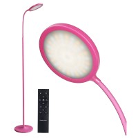 Tenmiro Led Floor Lamps For Living Room, Bright Modern Reading Lamp With Stepless Adjust Color Temperatures & Brightness, Standing Rf Remote Touch Control Water Red Ks.Ff.A1.024W.Fc.092