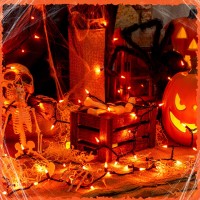 Woohaha Outdoor Halloween Lights23 Feet100 Countincandescent Orange Christmas Lights With Black Wiremini Orange String Ligh