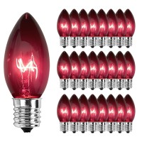 Pallerina C9 Clear Purple Replacement Bulbs 25 Pack C9 Shatterproof Incandescent Bulbs For Halloween String Lights E17 Interme