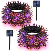 Tw Shine 2 Pack Solar Halloween Lights Decorations Outdoor Total 400Led 132Ft Solar Powered Outdoor Halloween Light With 8 Mode