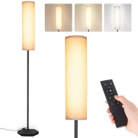 Aigotek Floor Lamp For Living Room Modern Standing Lamps With Lamp Shade Pole Lamps For Bedrooms Tall Lamp For Reading With Rem