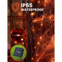 Beewin 2 Pack Orange Solar Fairy Lights Outdooreach 33Ft 100 Led Solar Powered Halloween String Lightswaterproof Copper Wire T