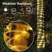 Bebrant Led Rope Lights Battery Operated String Lights40Ft 120 Leds 8 Modes Outdoor Waterproof Fairy Lights Dimmabletimer With