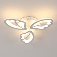 Goeco Acrylic Ceiling Light, Led Modern White Ceiling Light Fixture 3 Heads Acrylic Ceiling Light, 3000K Warm Light Simple Flower Ceiling Lamp For Bedroom, Living Room, Kitchen, Hallway