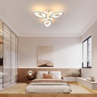 Goeco Acrylic Ceiling Light, Led Modern White Ceiling Light Fixture 3 Heads Acrylic Ceiling Light, 3000K Warm Light Simple Flower Ceiling Lamp For Bedroom, Living Room, Kitchen, Hallway