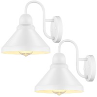 Brightever Antirust Outdoor Wall Lanterns Pack Of 2 White Patio Wall Lamps Waterproof Easy Installation Durable Weather R