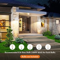 Brightever Antirust Outdoor Wall Lanterns Pack Of 2 White Patio Wall Lamps Waterproof Easy Installation Durable Weather R