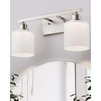 Sailstar 2Light Bathroom Light Fixtures Over Mirror Brushed Nickel Vanity Lights Modern Bathroom Vanity Light Glass Shade