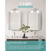 Sailstar 2Light Bathroom Light Fixtures Over Mirror Brushed Nickel Vanity Lights Modern Bathroom Vanity Light Glass Shade