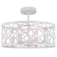 Bargeni Farmhouse Chandelier 15 Inch Rustic Ceiling Light Fixture Antique White Finish 4Light Dining Room Light Fixture For Kit