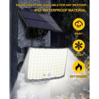 Solar Motion Sensor Light Outdoor Exterior Indoor 122 Led Solar Flood Lights With Extension Wires Separate Panel 3 Modes Ip6