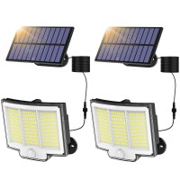 Oulac Solar Lights For Outside, 210 Led Motion Sensor Outdoor Lights, Ip68 Waterproof Outdoor Solar Lights, Solar Flood Lights Outdoor For Yard, Patio, Garden(2 Pack)