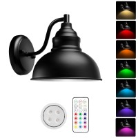 Wall Sconces Battery Operated Rechargeable Wall Lights With Remote Control Dimmable Auto Timer13 Colorfuls Changeable To Eleg