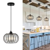 Xsdetu Black Pendant Light Fixture Farmhouse Hanging Lights With Crystal Adjustable Mini Kitchen Pendant Light Modern Industr